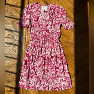 Anthropologie A-line Pink Print Dress - 4